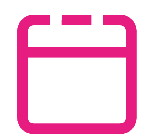 A pink calendar icon with white text displaying "FEB" in the center, representing the month of February. The icon has two tabs on top, giving the appearance of a hanging calendar. The background is black, making it perfect for marking important dates on your subscription plan.