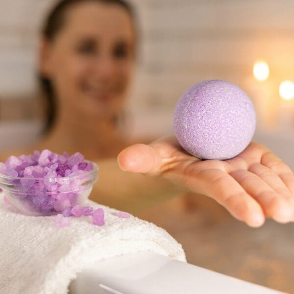 luxurious bath bomb and tranquini make the perfect pair