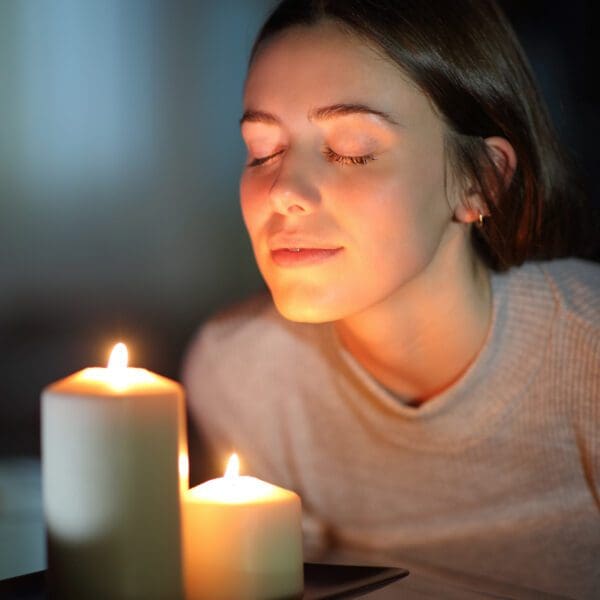 aromatic soy candle and tranquini make the perfect pair